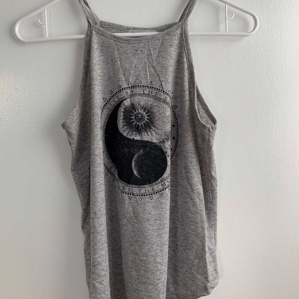 Gray High Neck Tank Top